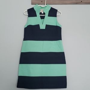 EUC Sail to Sable Navy & Mint Classic Tunic Dress
